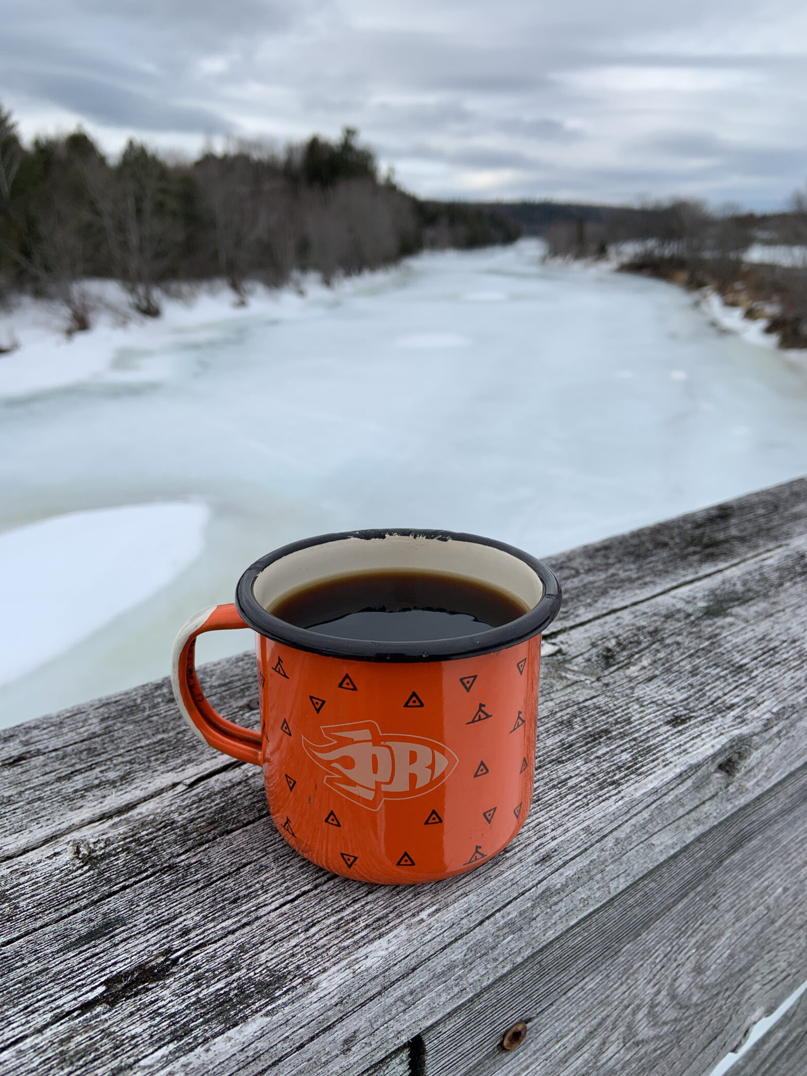 #CoffeeOutside on a Bridge